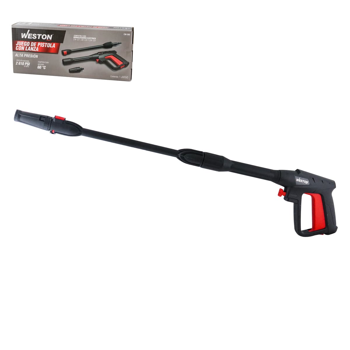 Juego De Pistola Con Lanza Para Hidrolavadora Weston CW-127, CW-128 Y CW-129 | CW-303