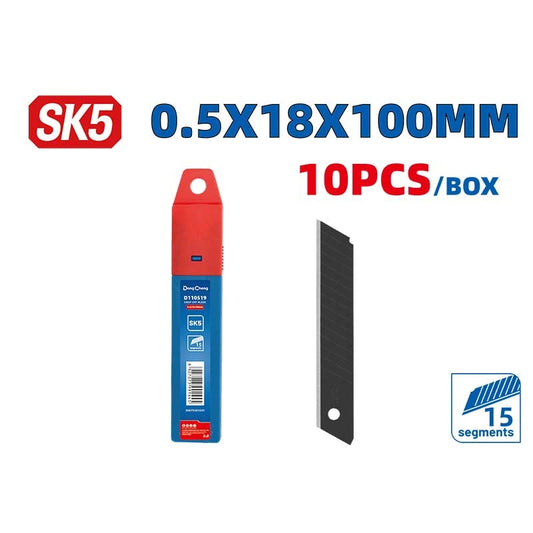 Cuchillas de Retracción para Cutter 0.6×18×100 MM (Empaque de 10 Piezas) | DC-HD110519