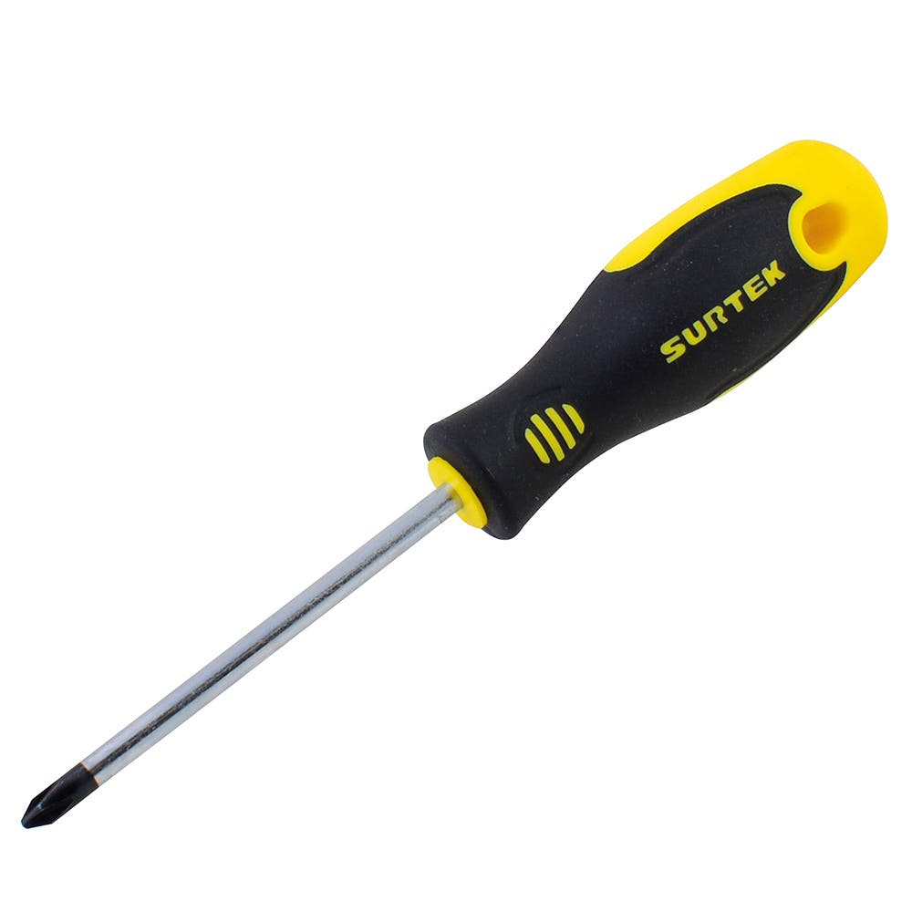 Destornillador Con Mango Bimaterial, Punta Phillips Barra Redonda #0 x 4, Surtek D240