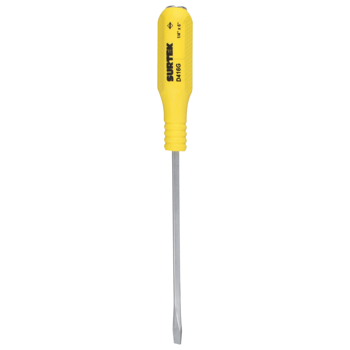 Destornillador Con Mango Amarillo De Golpe, Punta Plana Barra Cuadrada 1/4 x 6, Surtek D416G