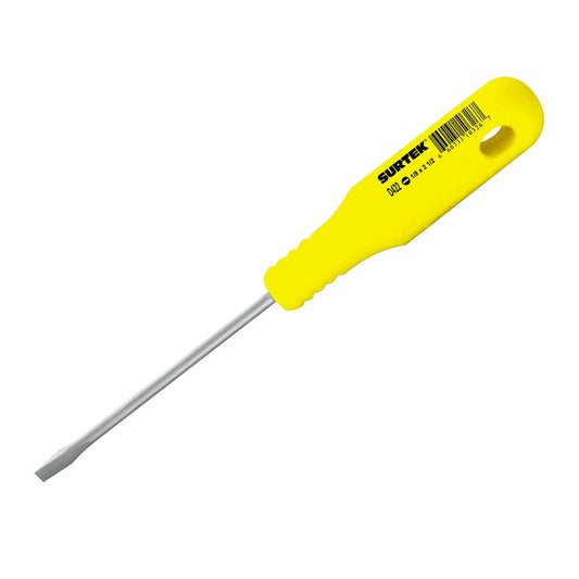 Destornillador Con Mango Amarillo, Mini Punta Plana Barra Redonda 1/8 x 2-1/2, Surtek D422