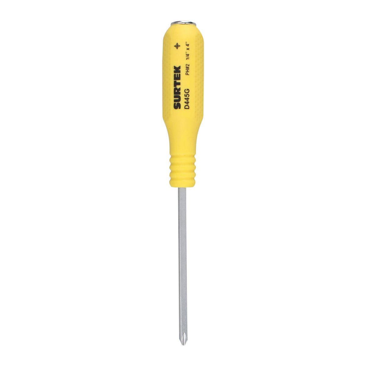 Destornillador Con Mango Amarillo De Golpe, Punta Phillips Barra Cuadrada #2 x 4, Surtek D445G