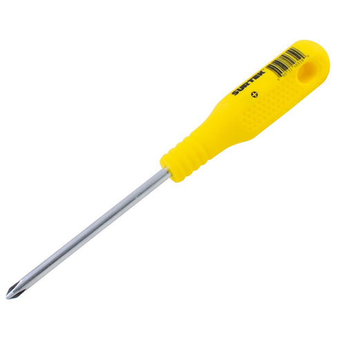 Destornillador Con Mango Amarillo, Punta Phillips Barra Redonda #2 x 6, Surtek D451