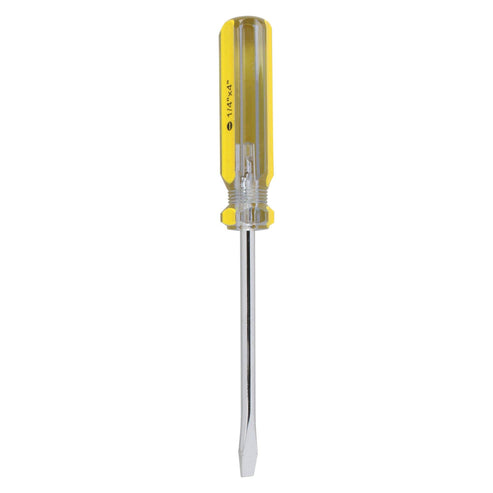 Destornillador Con Mango De PVC, Punta Plana Barra Redonda 1/4 x 4, Foy DEP44