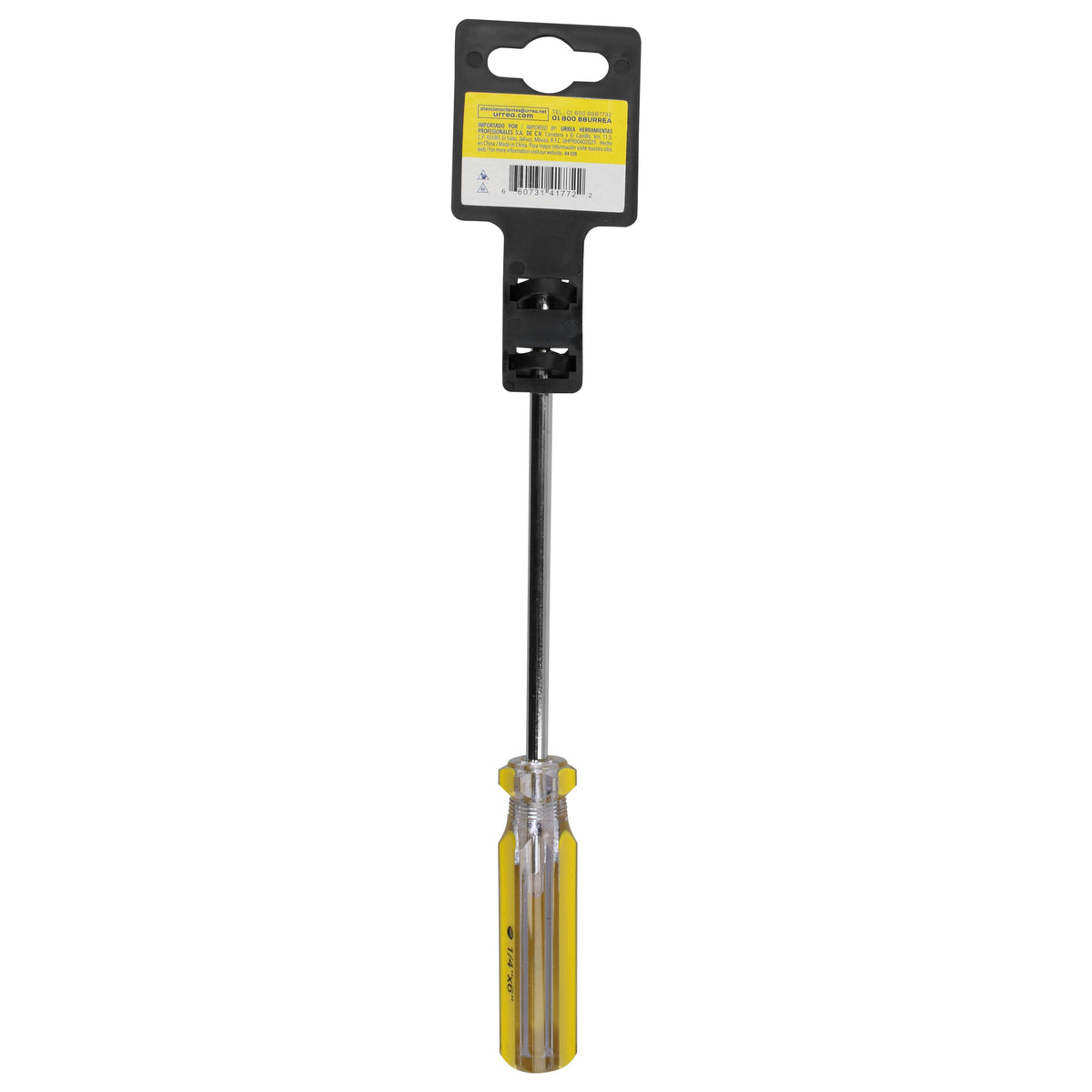 Destornillador Con Mango De PVC, Punta Plana Barra Redonda 1/4 x 6, Foy DEP46