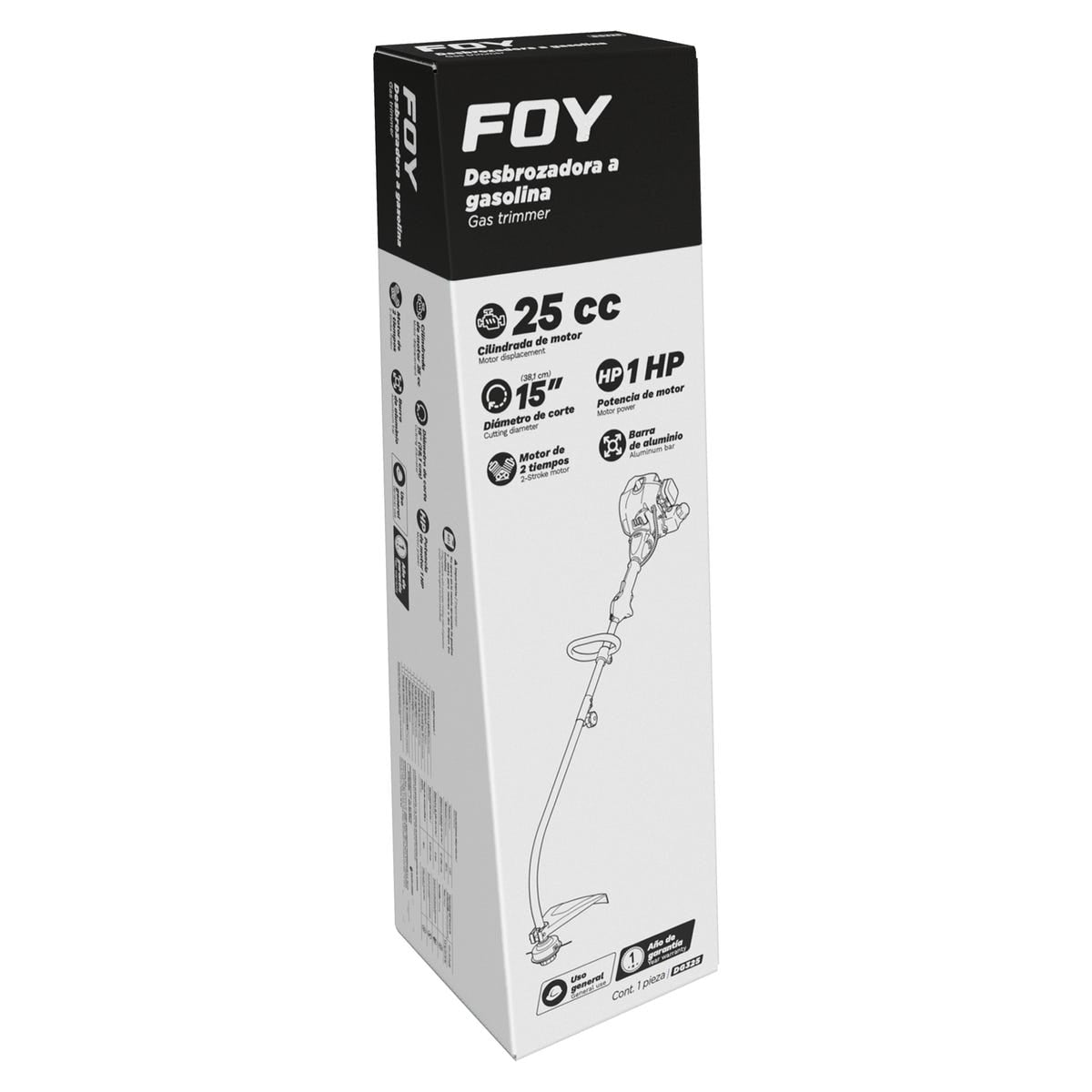 Desbrozadora A Gasolina Curva 16.3 25 cc, Foy DG325