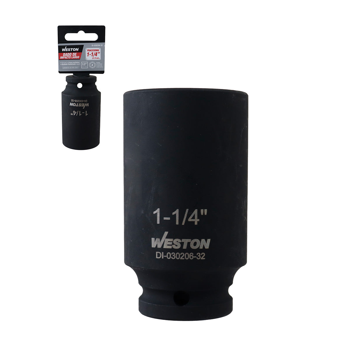 Dado De Impacto Largo Cuadro 1/2" 6 Puntas 1-1/4"