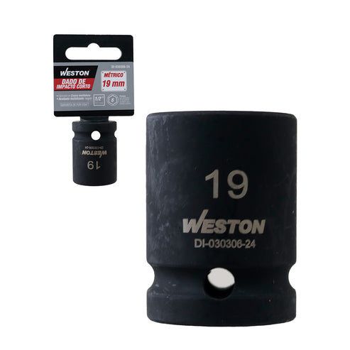 Dado De Impacto Corto Cuadro 1/2" 6 Puntas 19MM