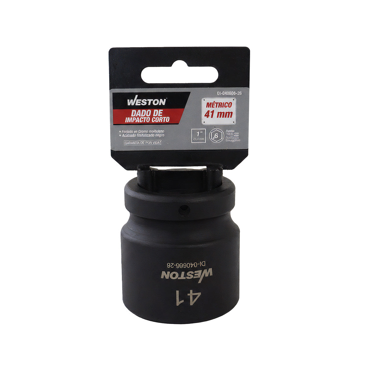 Dado De Impacto Corto Cuadro 1" 6 Puntas 41 MM