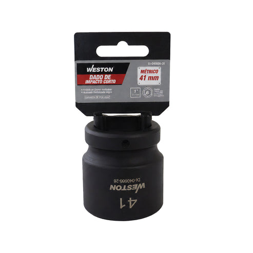 Dado De Impacto Corto Cuadro 1" 6 Puntas 41 MM