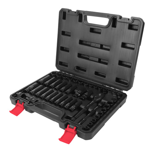 Jgo. De 45 Dados De Impacto Cuadro 3/8" Fracc. Y Metric. C/ Llave De Matraca