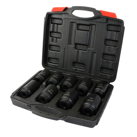 Juego De 9 Dados De Impacto Largos Con Cuadro 1/2" (Métrico)