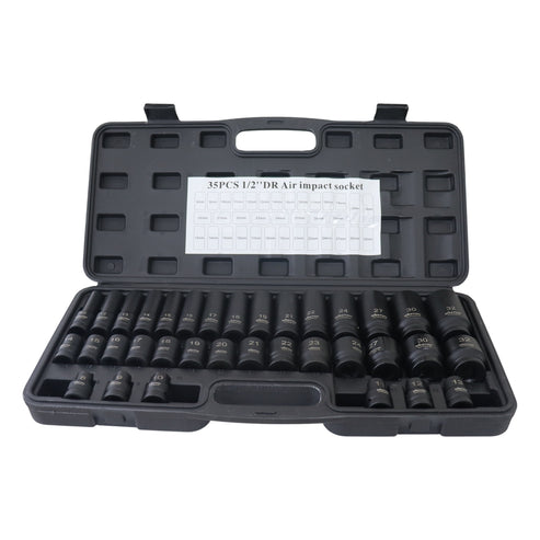 Jgo. De 35 Dados De Impacto Cuadro 1/2" Metric.