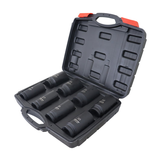 Jgo. De 8 Dados De Impacto Largos Cuadro 3/4" Metric.