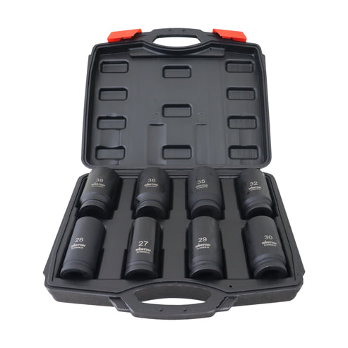 Jgo. De 8 Dados De Impacto Largos Cuadro 3/4" Metric.