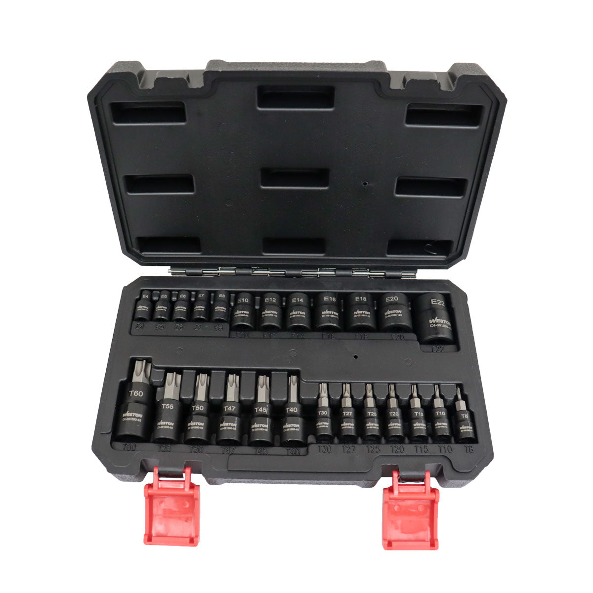 Jgo. De 25 Dados De Impacto Cuadro 1/4" 3/8" Y 1/2" Punta Torx