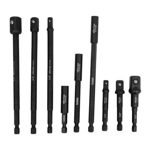 Jgo. De 9 Adaptadores Para Dados De Impacto Cuadro 1/4" 3/8" Y 1/2"