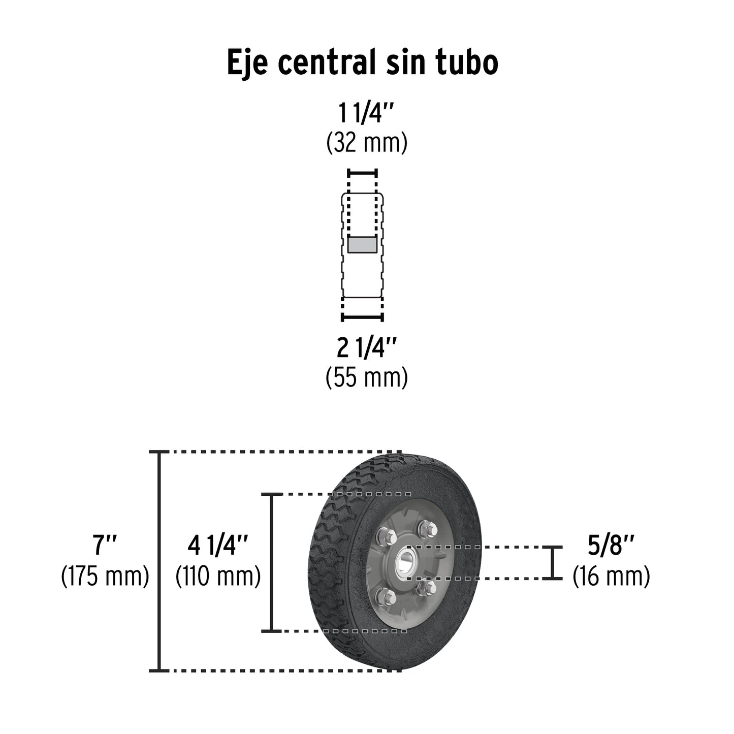 44476 DIA-200 Diablo de carga de 200 kg, ruedas sólidas, balero sencillo
