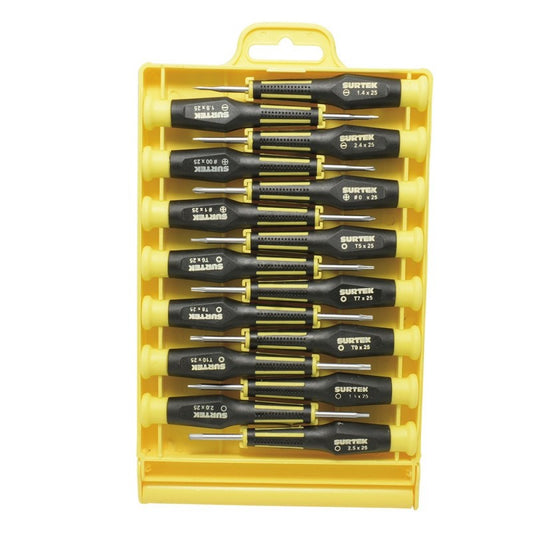 JUEGO DE 15 DESTORNILLADORES DE PRECISION SURTEK DJY03