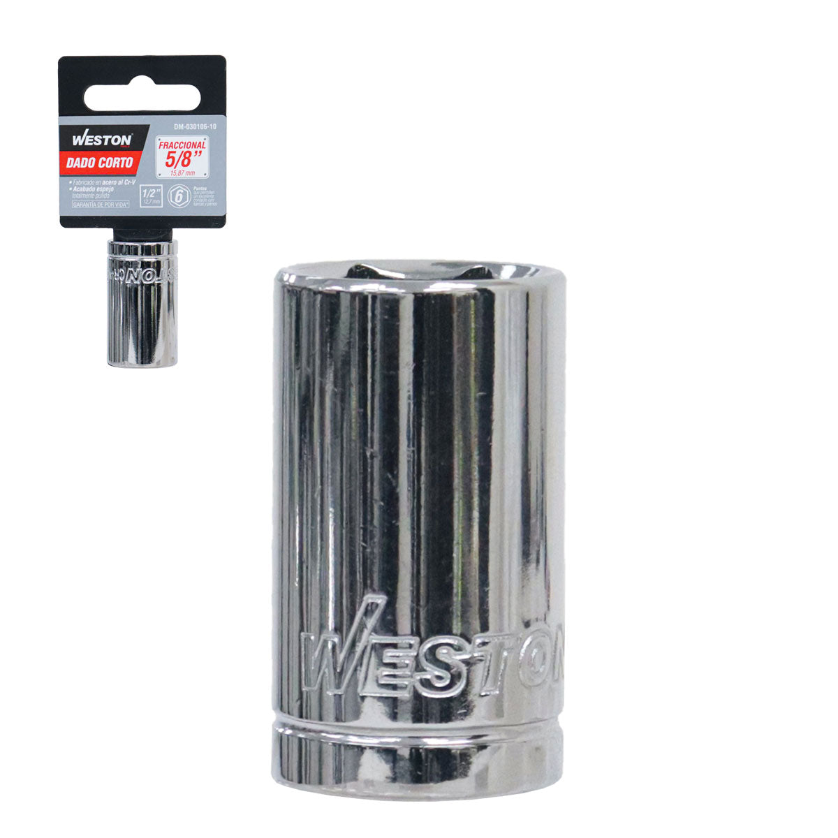 Dado Corto Cuadro 1/2" 6 Puntas 5/8" | DM-030106-10