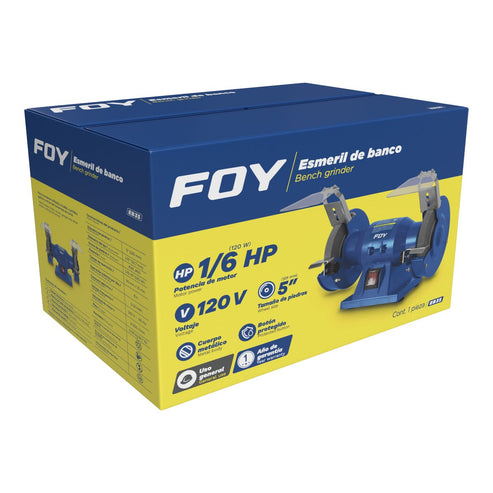 Esmeril De Banco Motor Silencioso De Inducción 5 120 W 120 V, 3500 RPM, Foy EB35