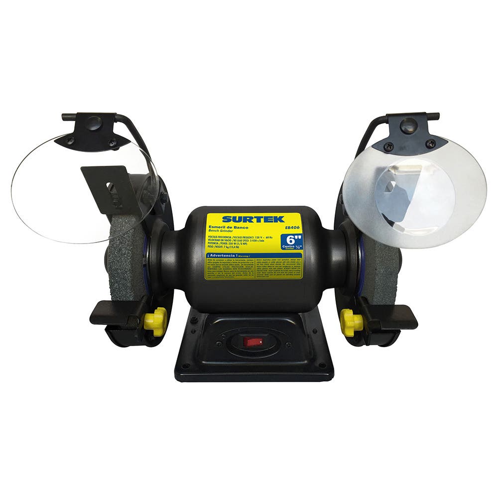 Esmeril De Banco Motor Silencioso De Inducción 6 1/3 HP 250 W 120 V, 3450 RPM, Surtek EB406