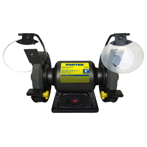 Esmeril De Banco Motor Silencioso De Inducción 6 1/3 HP 250 W 120 V, 3450 RPM, Surtek EB406