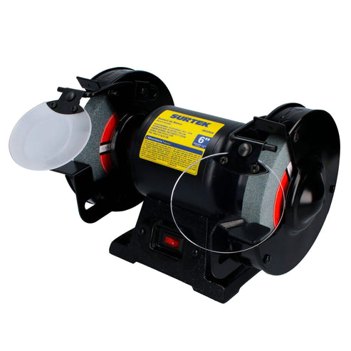 Esmeril De Banco Motor Silencioso De Inducción 6 1/2 HP 343 W 120 V, 3450 RPM, Surtek EB506A