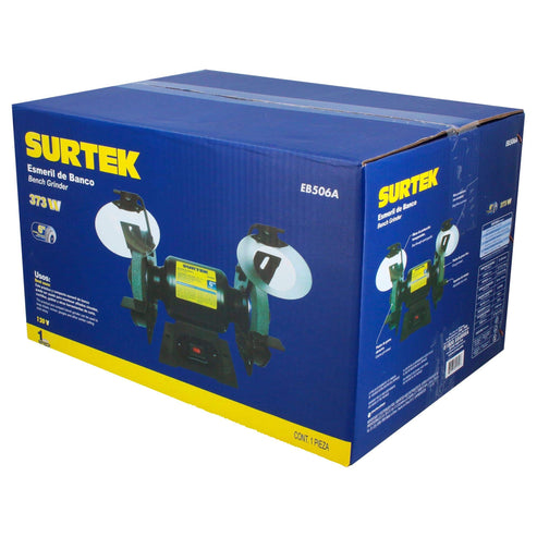 Esmeril De Banco Motor Silencioso De Inducción 6 1/2 HP 343 W 120 V, 3450 RPM, Surtek EB506A