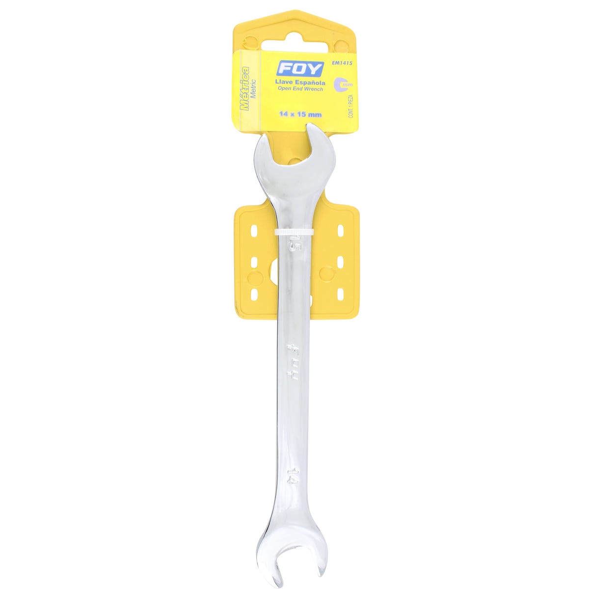 Llave Española Pulido Espejo Métrica, 14 x 15 mm, Foy EM1415