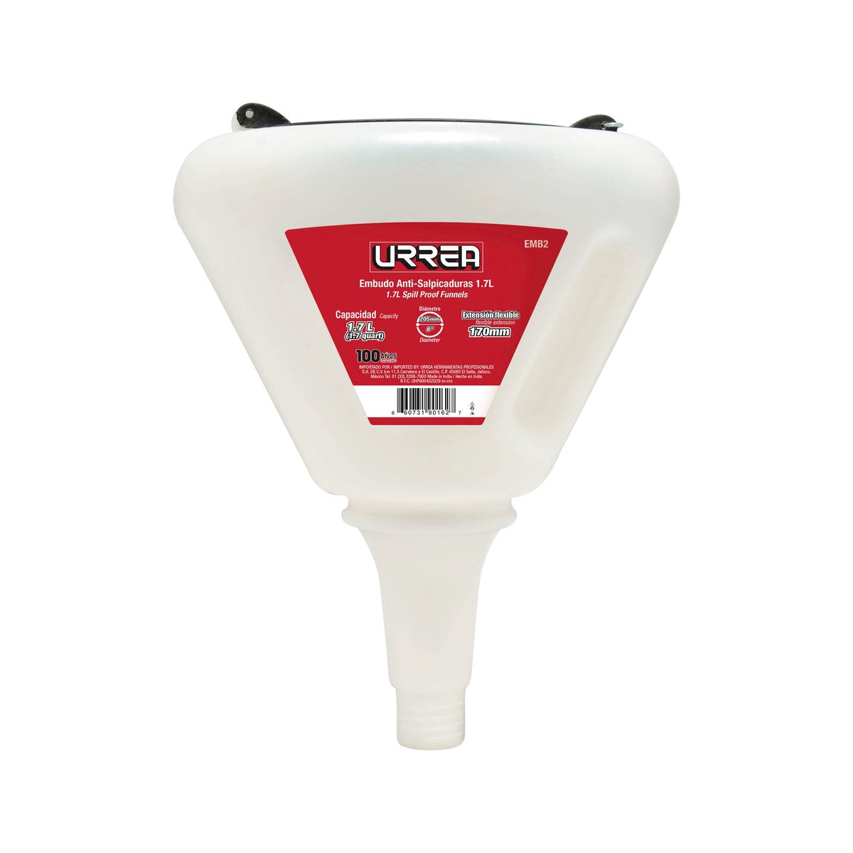 Embudo Anti-Salpicaduras De Polipropileno 1.7 Lt, Urrea EMB2