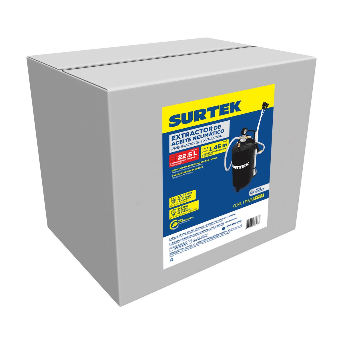 Extractor De Aceite Neumatico 22.5 Lt, Surtek EXN22