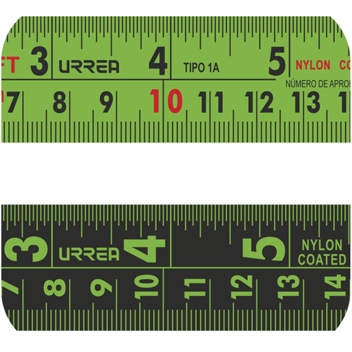Flexómetro Anti-Impacto De Alta Visibilidad, 3 m x 27 mm, Urrea FLXAV3