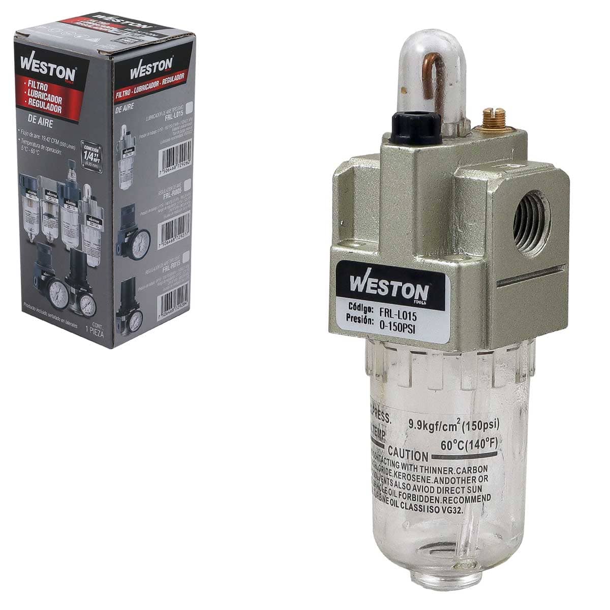 Lubricador De Aire Tipo SMC 1/4" NPT | FRL-L015