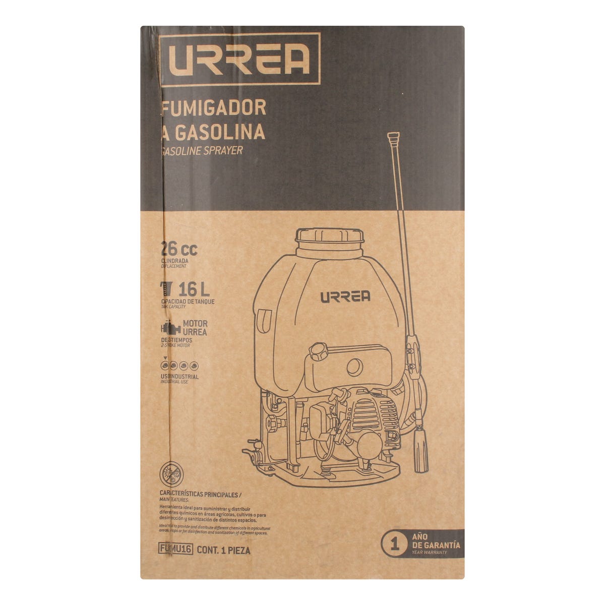 Fumigador De Motor De 2 Tiempos 16 Lt, Urrea FUMU16