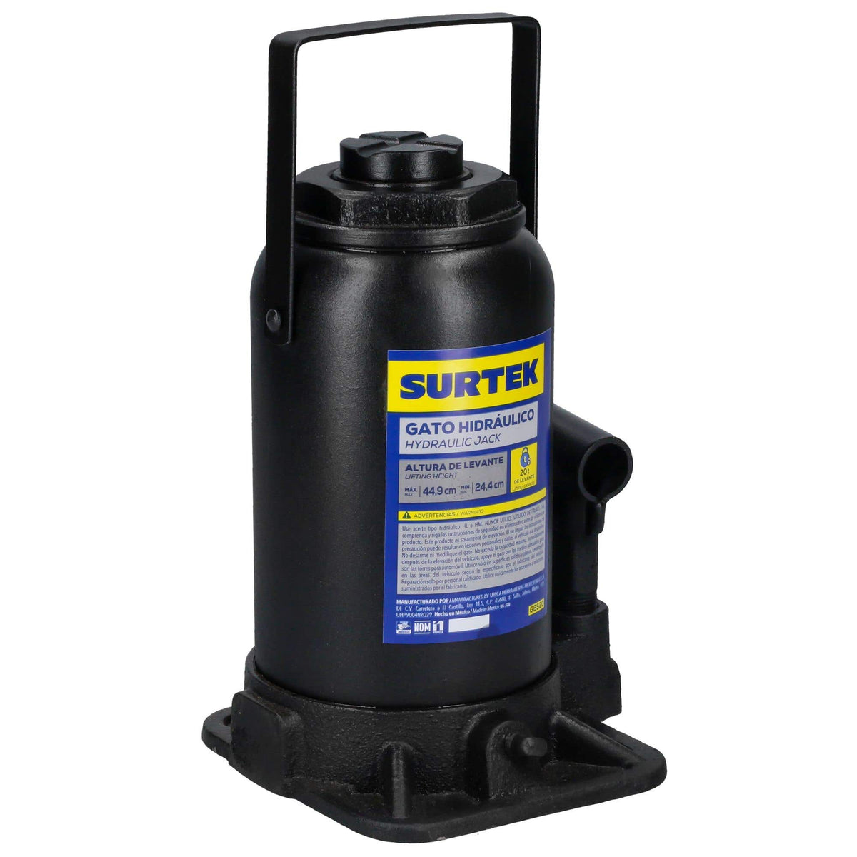 Gato Hidráulico De Botella, 20 Ton, Surtek GBS20