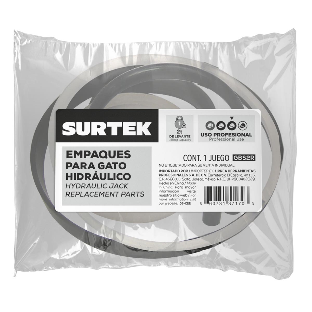 Empaque Para Gato Hidráulico De Botella, GBS2, Surtek GBS2R