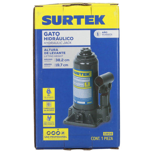 Gato Hidráulico De Botella, 6 Ton, Surtek GBS6