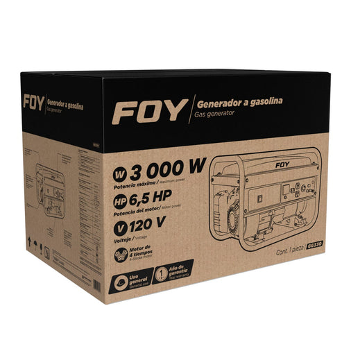 Generador A Gasolina 3000 W, 210 Cc, Foy GG330