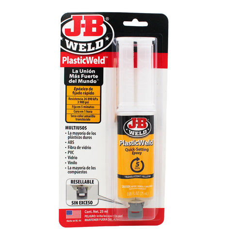 Adhesivo Epóxico Para Plástico Negro 15 Min JB Weld 25 ML