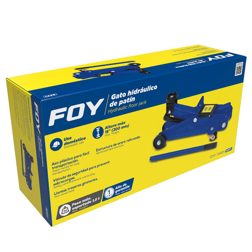 Gato Hidráulico De Patín Compacto, 1.5 Ton, Foy GPF1