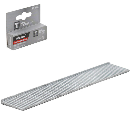 Clavos con Cabeza para Clavadora Neumática 1/2" Caja con 1000 Piezas | GR-0055