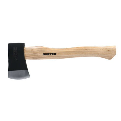 Hacha Cazadora Con Cabeza Forjada En Acero Con Mango De Madera 14, 1-1/4 lb, Surtek HC 1 1/4
