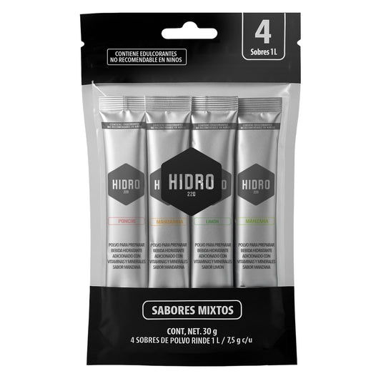 H220-HDR-200	4 Sobres Pack 30 g (7.5 g c/u) para 1 L Multisabor Hidro220