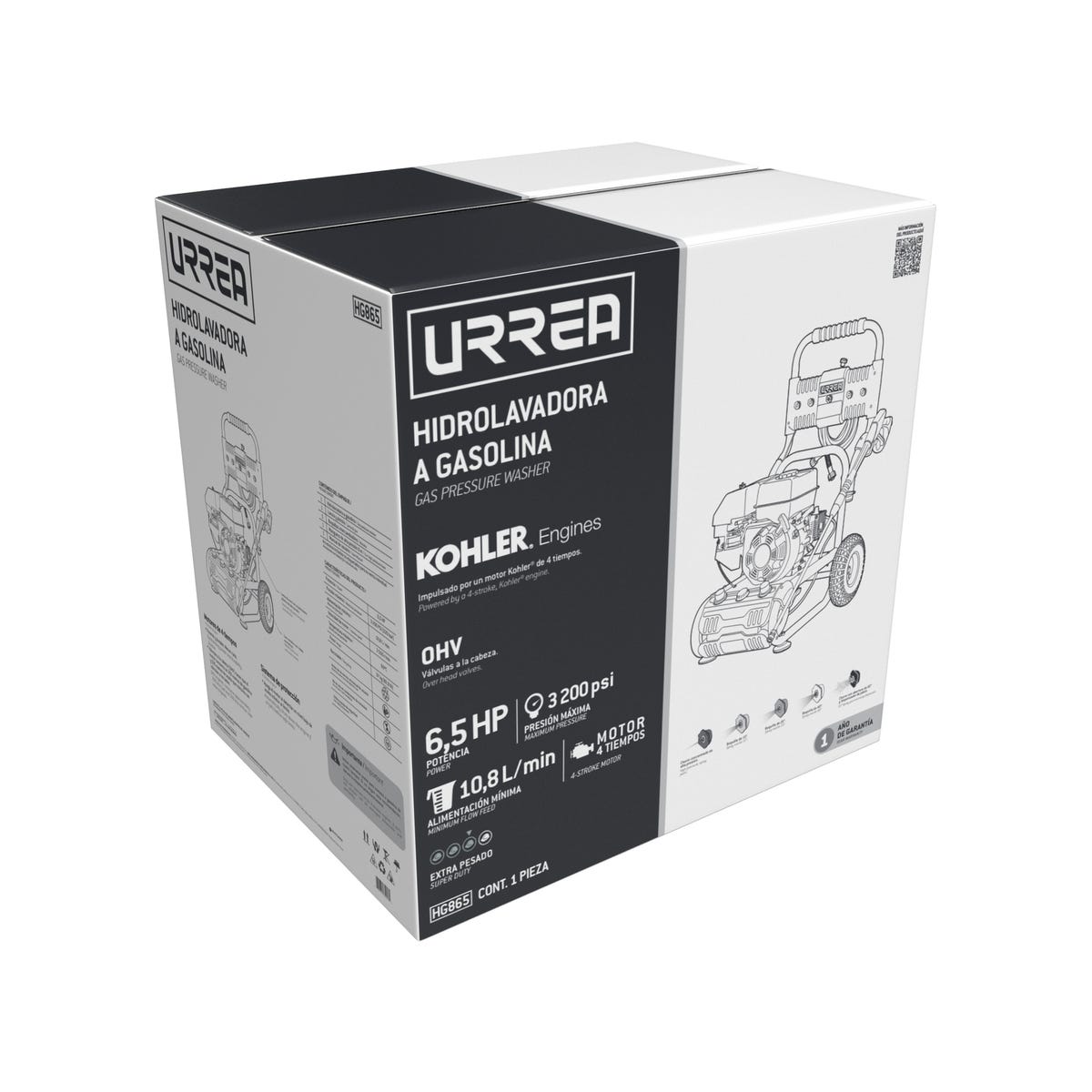 Hidrolavadora A Gasolina 6.5 HP, 3200 PSI, Urrea HG865