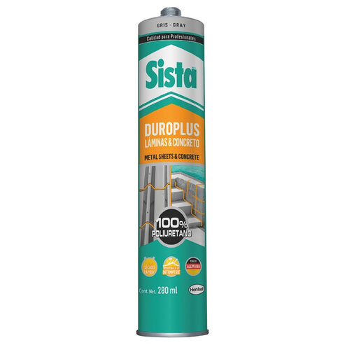 Sellador De Poliuretano Color Gris Sista Duroplus 280 ML