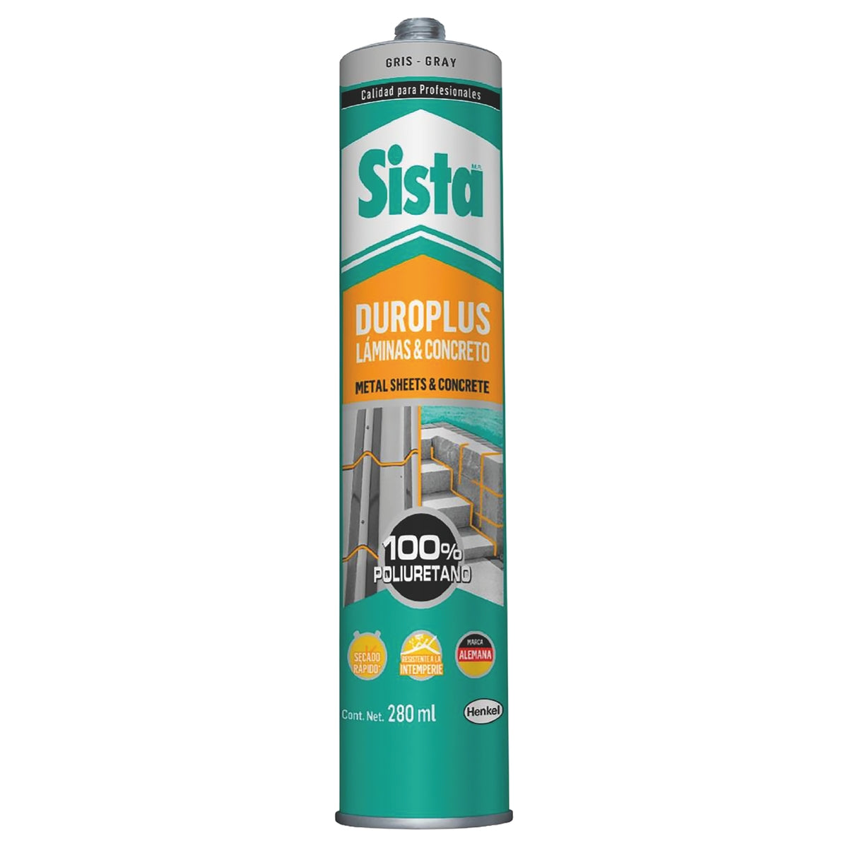 Sellador De Poliuretano Color Blanco Sista Duroplus 280 ML (Paquete 12 Piezas)