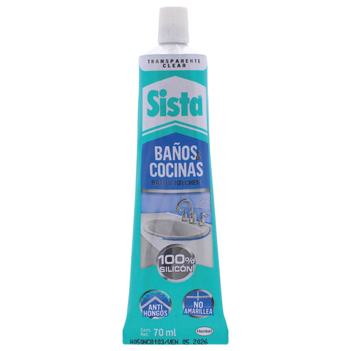 Silicón para Baños y Cocinas Transparente Sista 70ml | HK-2939581
