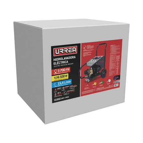 Hidrolavadora Eléctrica 5500 W 220V 3700 PSI, 14 L Por Minuto, Urrea HL1055A