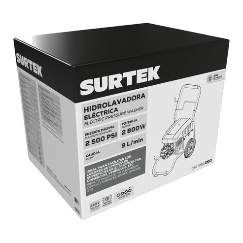 Hidrolavadora Eléctrica 2800 W 220 V 2500 PSI, 9 L Por Minuto, Surtek HL728
